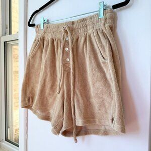 DONNI Terry Drawstring Shorts Brown Small